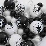 Set di Palle di Natale 40 pcs Nero e Bianco Plastica
