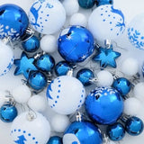Set di Palle di Natale 40 pcs Blu e Bianco Plastica