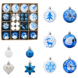 Set di Palle di Natale 40 pcs Blu e Bianco Plastica
