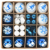 Set di Palle di Natale 40 pcs Blu e Bianco Plastica