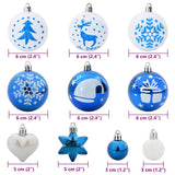 Set di Palle di Natale 40 pcs Blu e Bianco Plastica
