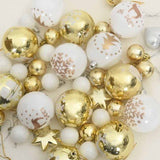 Set di Palle di Natale 40 pcs Bianco e Oro Plastica