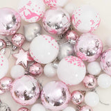 Set di Palle di Natale 40 pcs Bianco e Rosa Plastica