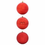 Set di Palle di Natale 3 pcs Rosso Plastica