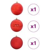 Set di Palle di Natale 3 pcs Rosso Plastica