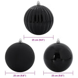 Set di Palle di Natale 3 pcs Nero Plastica