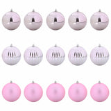 Set di Palle di Natale 15 pcs Rosa Plastica