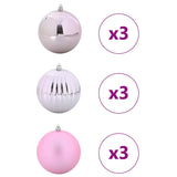 Set di Palle di Natale 9 pcs Rosa Plastica