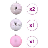 Set di Palle di Natale 4 pcs Rosa Plastica