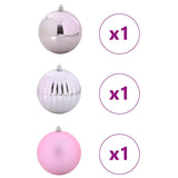 Set di Palle di Natale 3 pcs Rosa Plastica