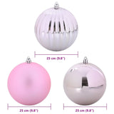 Set di Palle di Natale 3 pcs Rosa Plastica