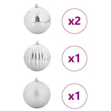 Set di Palle di Natale 4 pcs Argento Plastica