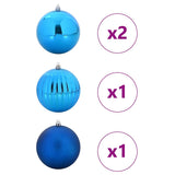 Set di Palle di Natale 4 pcs Blu Plastica
