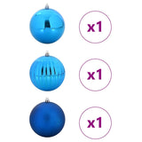 Set di Palle di Natale 3 pcs Blu Plastica