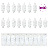 Palla di pino di Natale 40 pcs Bianco Plastica