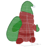 Babbo Natale Illuminato Bianco caldo 62 x 70 cm Tessuto di Lamè