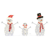 Familia di Pupazzi di Neve Illuminati 3 pcs Bianco caldo