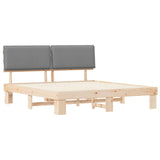 Letto con Testiera Rivestita Grigio chiaro 200 x 200 cm