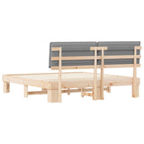 Letto con Testiera Rivestita Grigio chiaro 200 x 200 cm