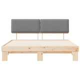Letto con Testiera Rivestita Grigio chiaro 200 x 200 cm