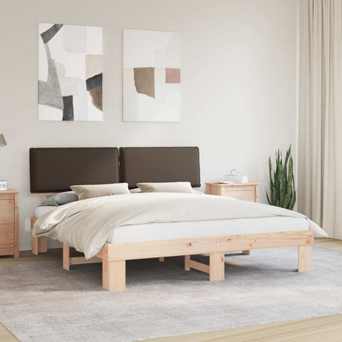 Letto con Testiera Rivestita Talpa 200 x 200 cm Pino massello