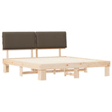 Letto con Testiera Rivestita Talpa 200 x 200 cm Pino massello