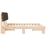 Letto con Testiera Rivestita Talpa 200 x 200 cm Pino massello