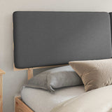 Letto con Testiera Rivestita Grigio scuro 200 x 200 cm