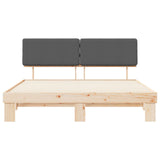 Letto con Testiera Rivestita Grigio scuro 200 x 200 cm