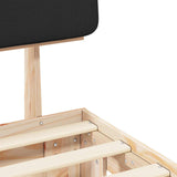 Letto con Testiera Rivestita Nero 200 x 200 cm Pino massello