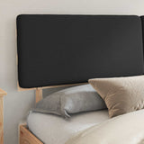 Letto con Testiera Rivestita Nero 200 x 200 cm Pino massello