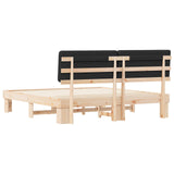 Letto con Testiera Rivestita Nero 200 x 200 cm Pino massello