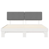 Letto con Testiera Rivestita Grigio chiaro 200 x 200 cm