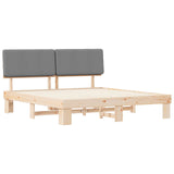 Letto con Testiera Rivestita Grigio chiaro 180 x 200 cm