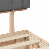 Letto con Testiera Rivestita Grigio chiaro 200 x 200 cm