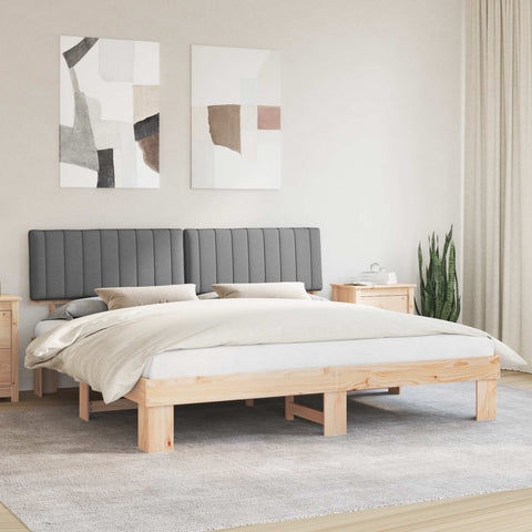 Letto con Testiera Rivestita Grigio chiaro 200 x 200 cm