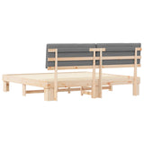 Letto con Testiera Rivestita Grigio chiaro 200 x 200 cm