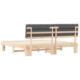 Letto con Testiera Rivestita Grigio scuro 200 x 200 cm