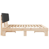 Letto con Testiera Rivestita Grigio scuro 200 x 200 cm