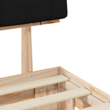 Letto con Testiera Rivestita Nero 200 x 200 cm Pino massello