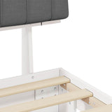 Letto con Testiera Rivestita Grigio chiaro 200 x 200 cm