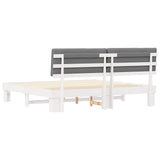 Letto con Testiera Rivestita Grigio chiaro 200 x 200 cm