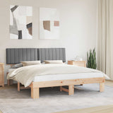 Letto con Testiera Rivestita Grigio chiaro 180 x 200 cm