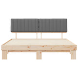 Letto con Testiera Rivestita Grigio chiaro 180 x 200 cm