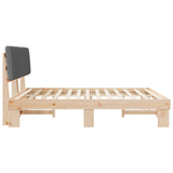 Letto con Testiera Rivestita Grigio chiaro 180 x 200 cm