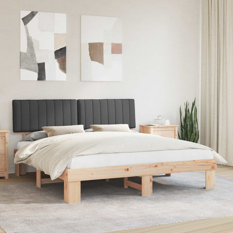 Letto con Testiera Rivestita Grigio scuro 180 x 200 cm