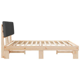 Letto con Testiera Rivestita Grigio scuro 180 x 200 cm