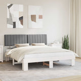 Letto con Testiera Rivestita Grigio chiaro 180 x 200 cm