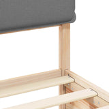 Letto con Testiera Rivestita Grigio chiaro 200 x 200 cm