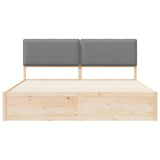 Letto con Testiera Rivestita Grigio chiaro 200 x 200 cm